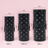 Black Large capacity multi-functional makeup brush storage container diamond square nail makeup tool storage pen holder