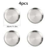 4pcs stainless steel silver plates, Korean style grilled meat plates, household circular trays, bone plates, cake plates