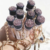 10pcs Disposable Eyelash Brush With Tube Applicator Eyelash Extension Makeup Brush With Keychain Gold Keychain Silver Keychain