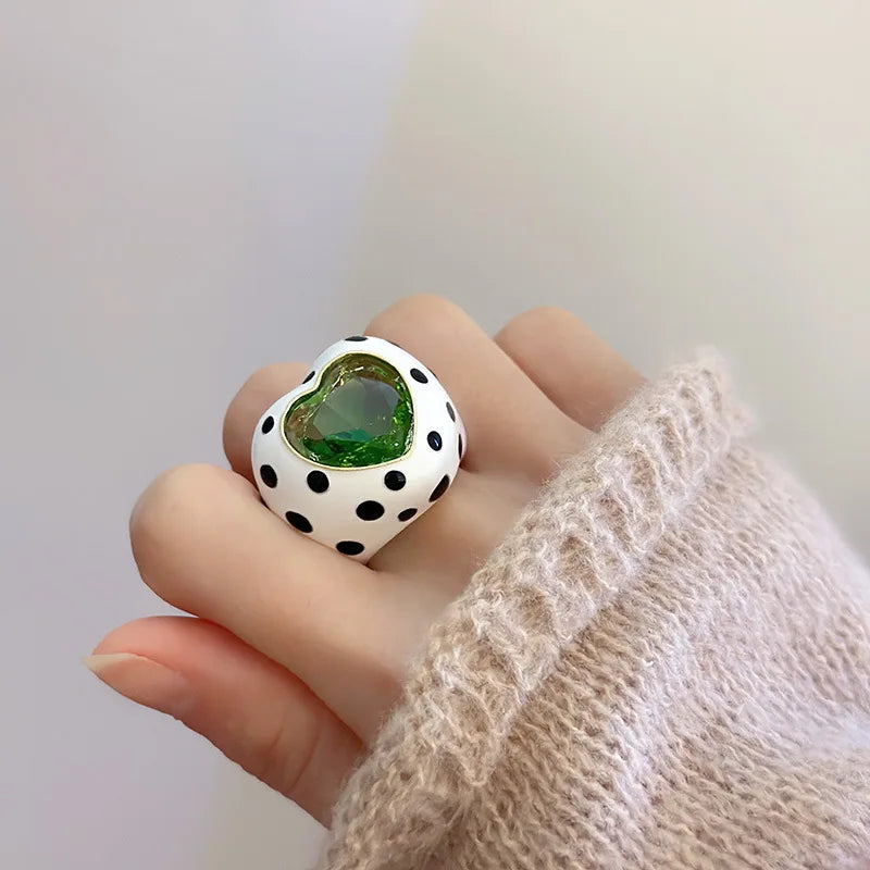 Cows Embedded Crystal Ring for Women Fashion Korean