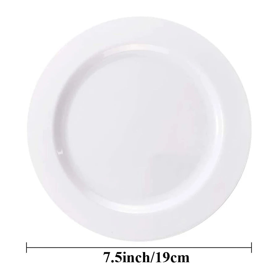 25/10PCS Silver Plastic Plates-Disposable Plastic Plates with Silver Rim- Wedding Party Plates Dinner Plates /Salad Plates