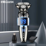 Electric Razor For Men, 3 In 1 Electric Shaver Nose Hair Trimmer USBRechargeable Portable Razor 3D Floating Blade Digital
