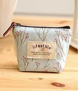 Women Canvas Coin Purse Card Key Mini Purses Pouch Girl Kid Children Cute Small Zipper Coin Purse Card Holder Wallet Storage Bag