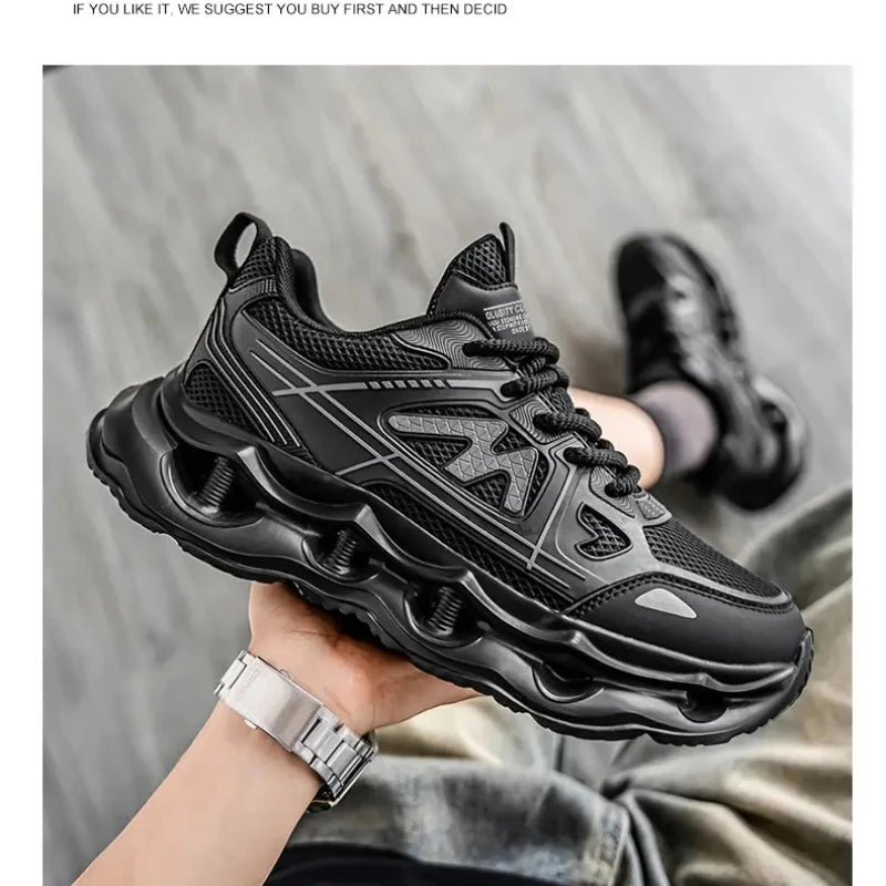 Running Shoes Men  Breathable Flat Comfortable Non-Slip Soft Platform Casual Sports Shoes Mesh Trendy Sneakers Man