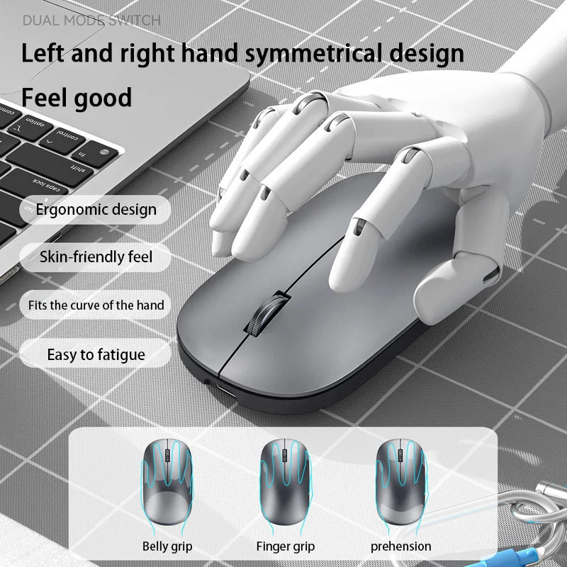 easyown Bluetooth Wireless Mouse Dual Mode DPI Adjustable 2.4G Type-C Rechargeable Silent Ergonomic Morandi Portable Office Mouse