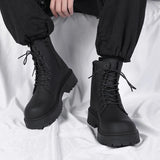 Luxury Brand Boots Chelsea Men's Boots Leather Men Designer Boots Fashion Casual Business Black Boots Thick Soled Mid Top Boots