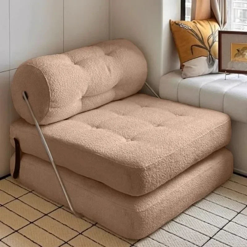 Cotton Cloth Wooden Frame Folding Living Room Sofa Bed Detachable Washable Creative Modern Luxury Sofas Bed Home Furniture