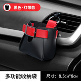 Car Storage Bag Air Vent Dashboard Tidy Hanging Leather Organizer Box Glasses Phone Holder Storage Organizer Car Accessories
