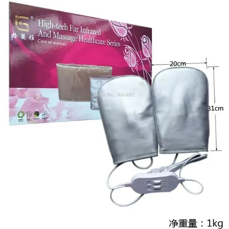 220V Tourmaline/Far Infrared Therapy Electric Heated Spa Feet /Glove/Vibration Massage Beauty Glove Hot Compress Hand Care Salon