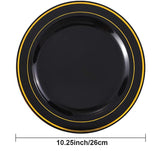 25/10PCS Silver Plastic Plates-Disposable Plastic Plates with Silver Rim- Wedding Party Plates Dinner Plates /Salad Plates
