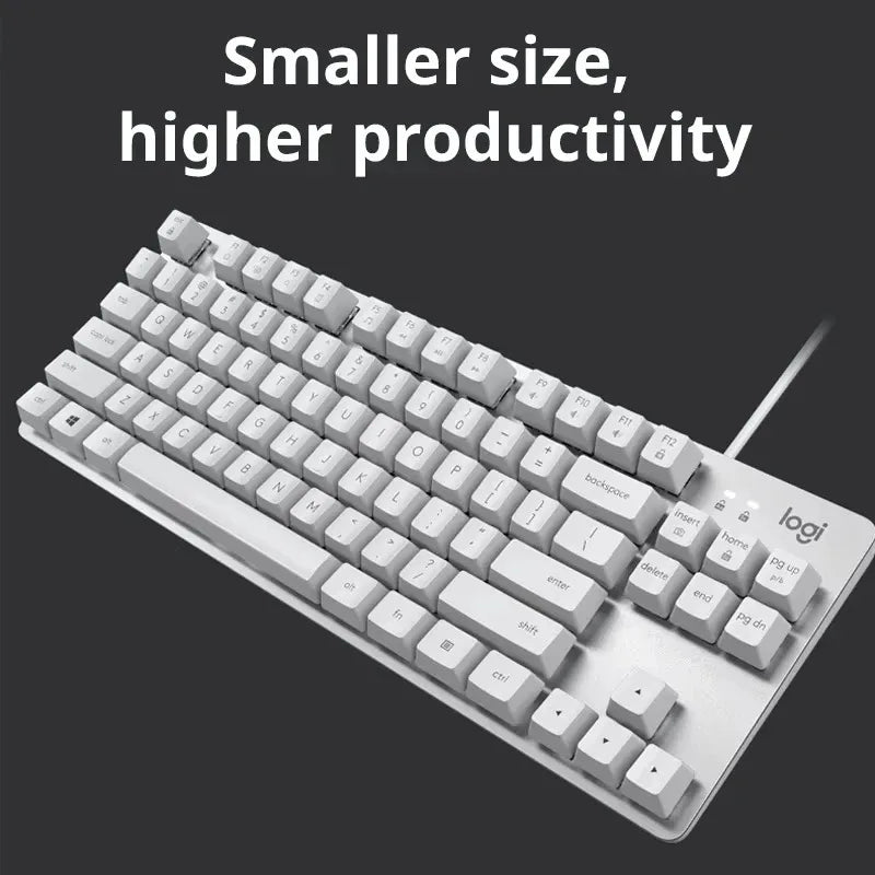 Logitech K835 Wired Mechanical Keyboard 84 Keys Ultra Thin Backlit Silent Red Switch Portable for PC Laptop Office Business