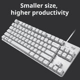 Logitech K835 Wired Mechanical Keyboard 84 Keys Ultra Thin Backlit Silent Red Switch Portable for PC Laptop Office Business