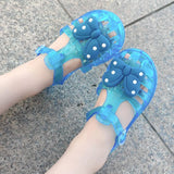 Childre Shoes Girls Summer Sandals Transparent Polka Dot Stereo Bow Pattern Sandals Baby Princess Sandals Kids Casual Sandals