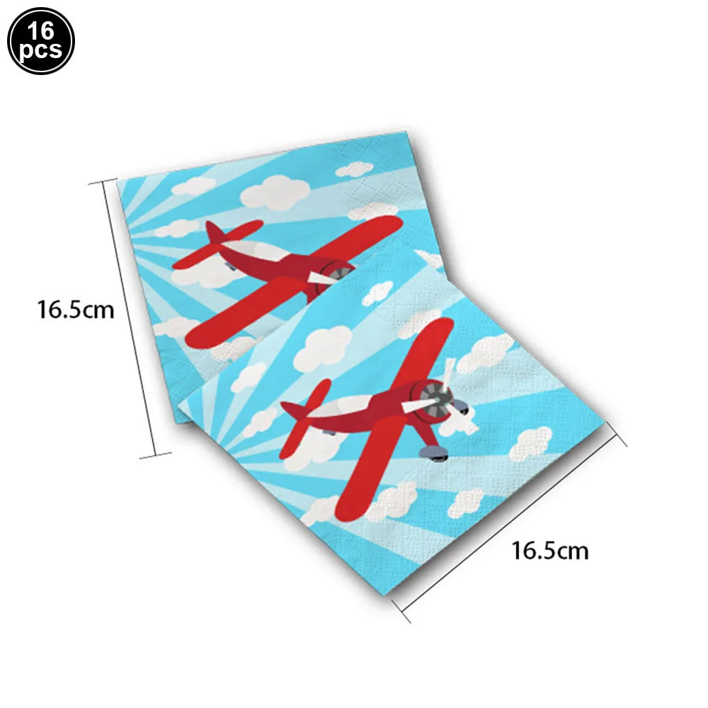 Fighter Plates Airplane Birthday Party Decor Plane Plates Blue Sky Plates Two Fly Paper Plates Napkins Party Supplies for Boys