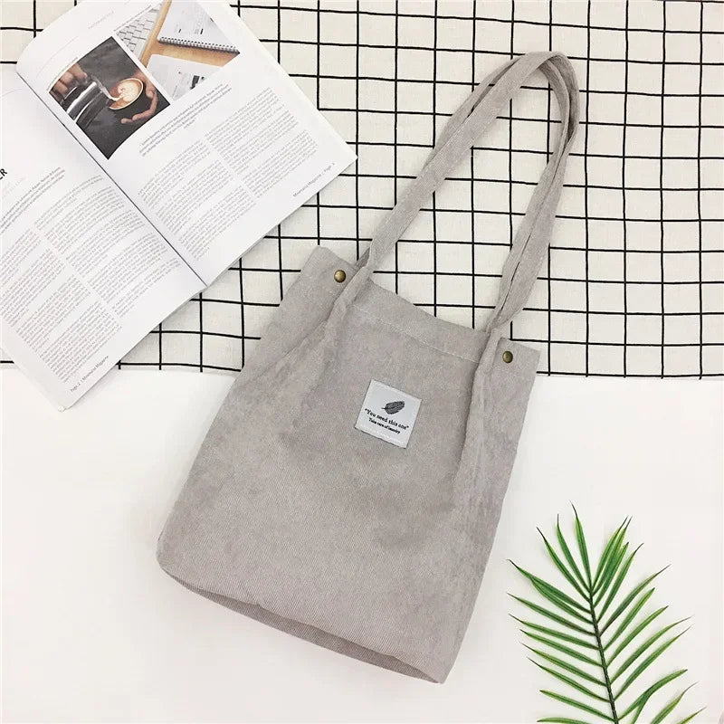 Bags for Women 2021 Corduroy Shoulder Bag Reusable Shopping Bags Casual Tote Female Handbag for A Certain Number of Dropshipping