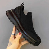 Black -Thick Platform Breathable Slip-on Sports Shoes for Men Fashion High Quality- Simple Spring and Autumn Man Casual- Sneaker
