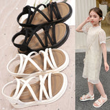 Girls Sandals Kids Sandals for Girls 2025 Summer Brand Children Beach Shoes Princess Sweet Gladiator Sandals Open Toes Anti-skid