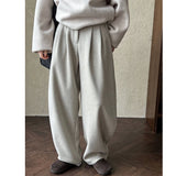 2024 Women Winter Autumn Thick Pants High Waist Wide Leg Warm Woolen Pants Fashion Clothes Vintage Pants Female Trousers