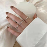CARLIDANA Minimalist Stainless Steel Finger Ring for Women Girl Simple Design Silver Plated Wave Shape Ring for Women Girls