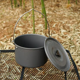 4L Outdoor Hanging Pot, Camping Picnic Large Soup Pot, Portable Cookware, Firewood Cooking Pot