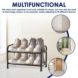 2/3 Tier Shoe Racks Stackable Expandable Shoe Rack Adjustable Metal Shoe Organizer  for Entryway Hallway Front Door Entrance