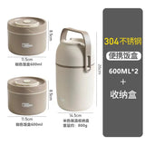 Insulated cooking pot, stackable stainless steel bento box, microwaveable stainless steel container, lunch box