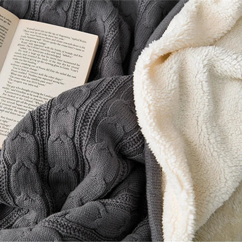 Cozy Cable Knit Throw Blanket Nordic Knitted Thread Blankets For Bed Sofa Cover Bedspread On The Bed Home Travel TV Nap Blanket