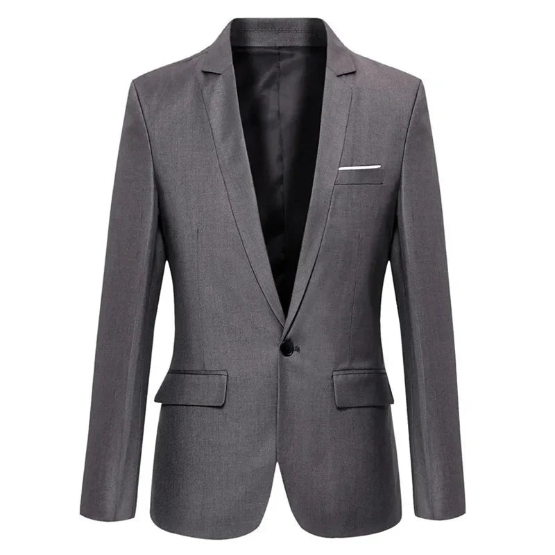 Blue Men Blazers Work Office 2025 Men Tuxedos for Formal Occasions Pockets Coat Blazers Male Custom Men's Business Slim Blazers