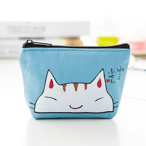 Women Canvas Coin Purse Card Key Mini Purses Pouch Girl Kid Children Cute Small Zipper Coin Purse Card Holder Wallet Storage Bag