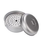 Camping Titanium Cooking Pot 2L Ti Cooking Steamer Ultralight Folding Handle