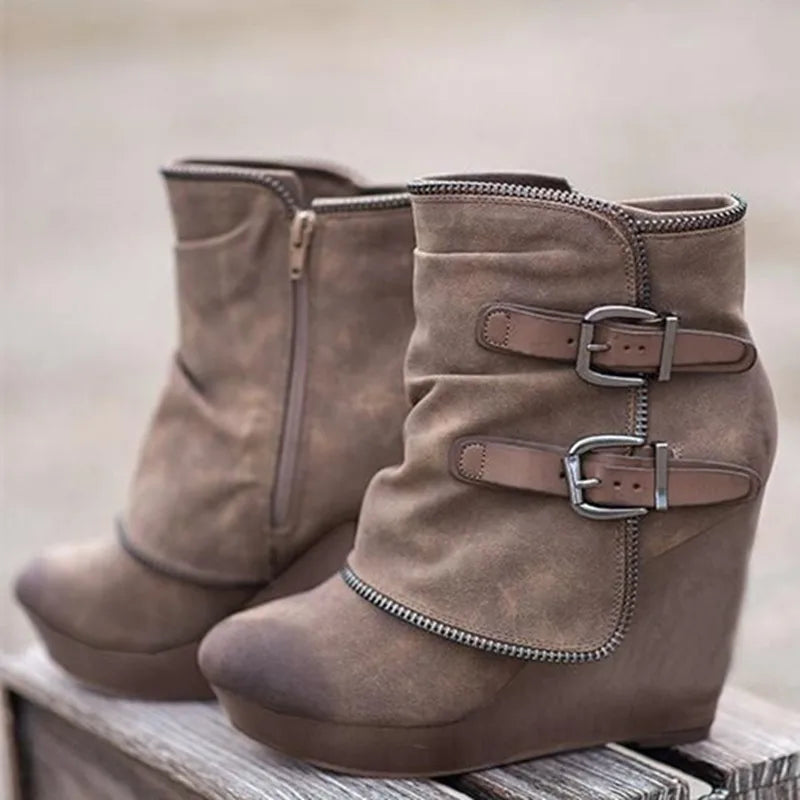 2022 New Autumn Winter chunky Ankle boots Women's warm boots Handmade fashion retro boots Mom Boots Ladies Boots