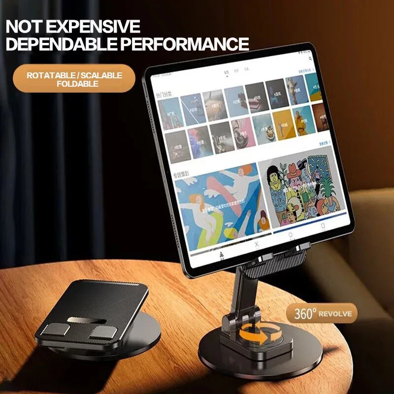 Universal Phone Stand for Desk 360 °   Rotating Multi-Angle Non-Slip Metal Base Foldable Holder for iPhone 13/14/15 pro easyown S