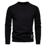 AIOPESON Mens Solid Cotton Crew Neck Knitted Pullover Sweaters Casual Fashion Classic Sweater for Men