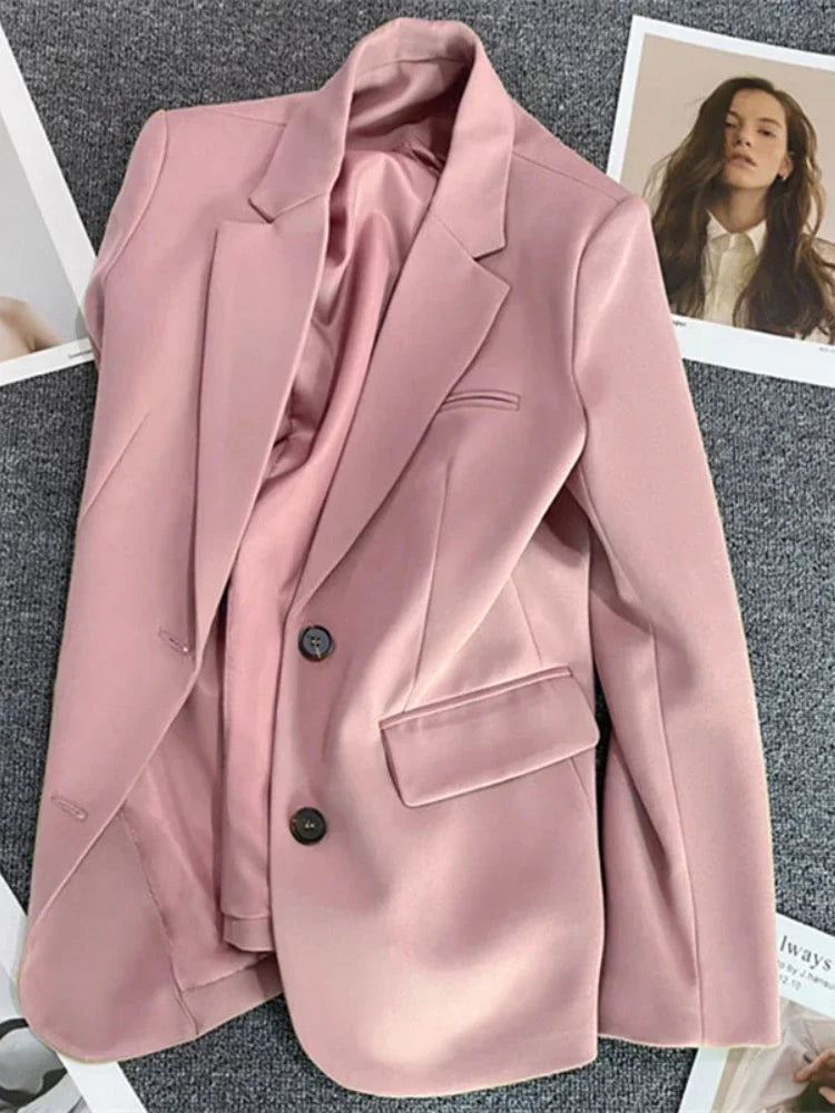 Blazer for Women 2025 Spring Autumn New Elegant Long Sleeve Office Blazer Coats Korean Fashion Casual Loose Appear Thin Blazers