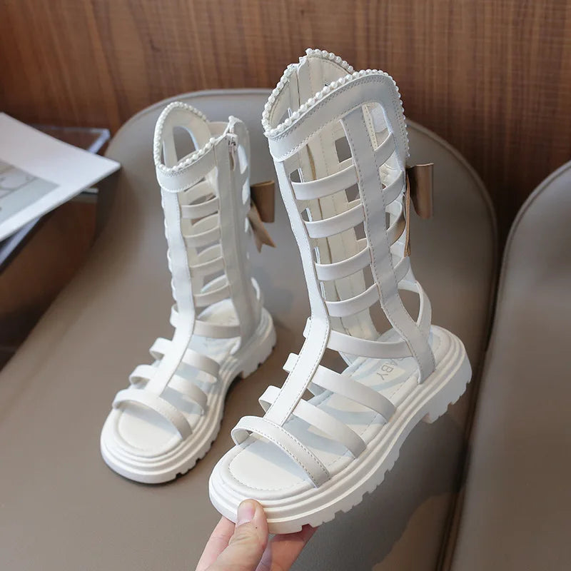 Children Sandals High-top Kids Girls Sandals Baby Sandals High Quality Flat Cut-Outs Beach Sandals
