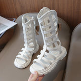 Children Sandals High-top Kids Girls Sandals Baby Sandals High Quality Flat Cut-Outs Beach Sandals
