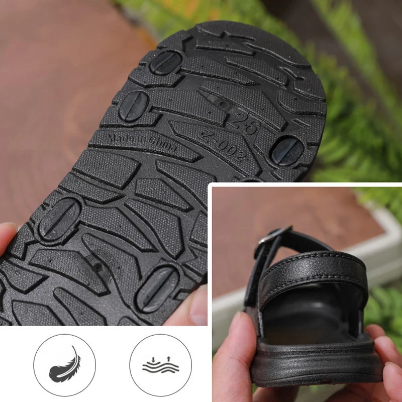 Boys Sandals Collision Avoidance Non-slip Baby Prewalker 1-6 Years Old Children Soft Soled Velcro Sandals