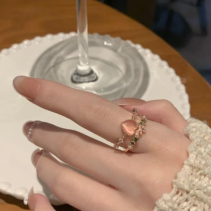 Cute Sweet Fashion Ring for Women Hip Hop Irregular Stone Rings Butterfly Animal Shape Finger Rings Vintage Ring for Women