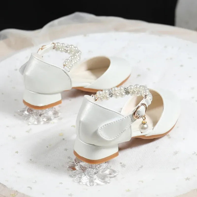 New Girls Shoes Fashion Children's Pearls princess Sandals Bling Summer Sandals Toddler party Breathable Kids Shoes