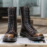 Men's Mid-calf Boots High Tube Work Boots Couples Outdoor Motorcycle Boots Large Size Women's Boots Winter Plush Cotton Boots