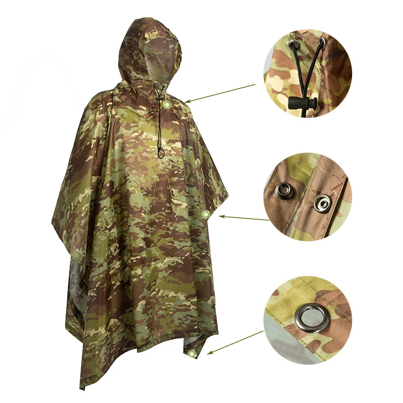 Accessories War Tactical Suit Rain Military Raincoat Poncho Army Umbrella Gear Ghillie Birdwatching Outdoor Home Hunting