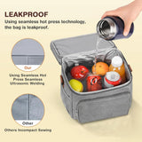Lunch bag, double-layer insulated lunch box, large refrigerated handbag with detachable shoulder strap, open hot meal preparatio