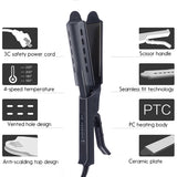 Professional Hair Straightener Four-Gear Temperature Adjustment Ceramic Tourmaline Ionic Steam Hair Straightener For Widen Panel