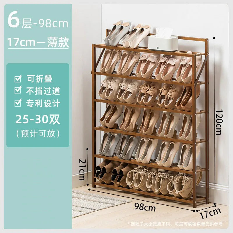 Shoe Racks Organizer Wooden Narrow Shoe Rack Ultra Thin Vertical Shoemakers Space-saving Entrance Shoes Closet Home Furniture