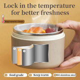 Insulated cooking pot, stackable stainless steel bento box, microwaveable stainless steel container, lunch box