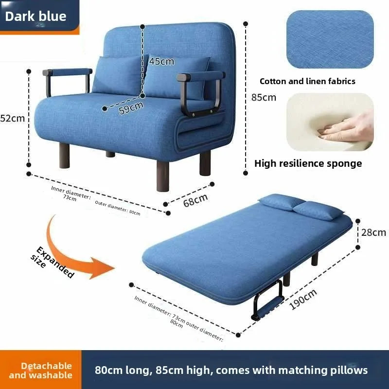80Cm folding sofa bed, living room dual-purpose single sofa lunch break bed