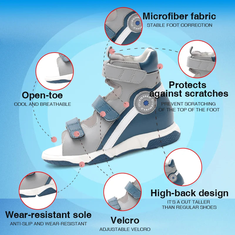 Princepard New Arrivals Breathable Pediatric Corrective Shoes for Toddlers Orthopedic Boys Sandals Shoes With Flat Feet