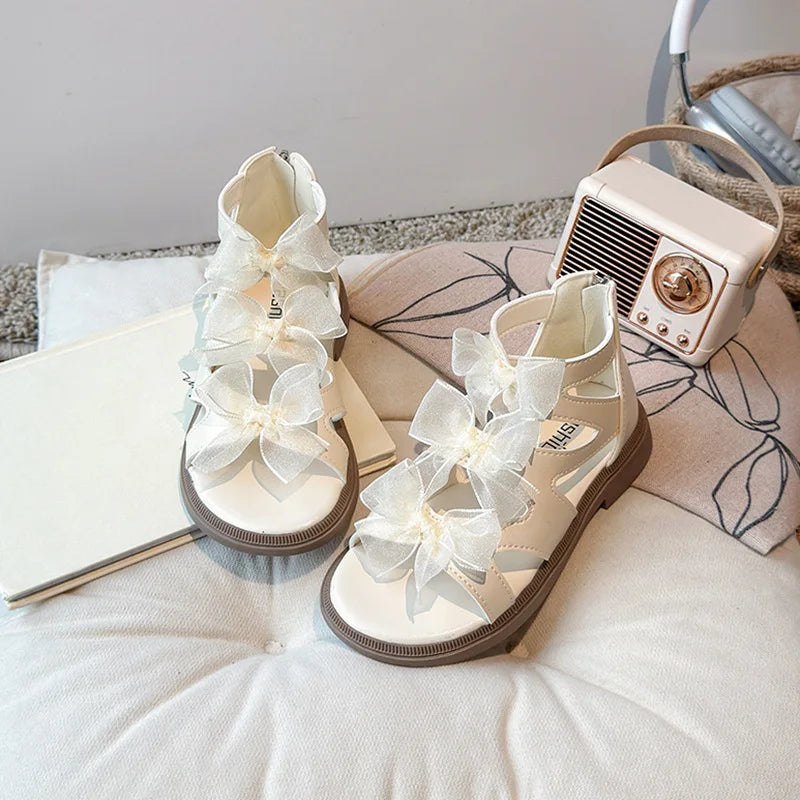 Girls Sandals Summer New Children's Shoes Little Girl Princess Baby Roman Shoes Soft Sole Trend Cool Footwear Size 23-36