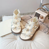 Girls Sandals Summer New Children's Shoes Little Girl Princess Baby Roman Shoes Soft Sole Trend Cool Footwear Size 23-36