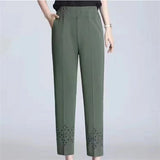 Summer Womens cropped pants  For Women Hollow Out Pantalon Femme High Waist Black Short Trousers Casual Baggy Pants
